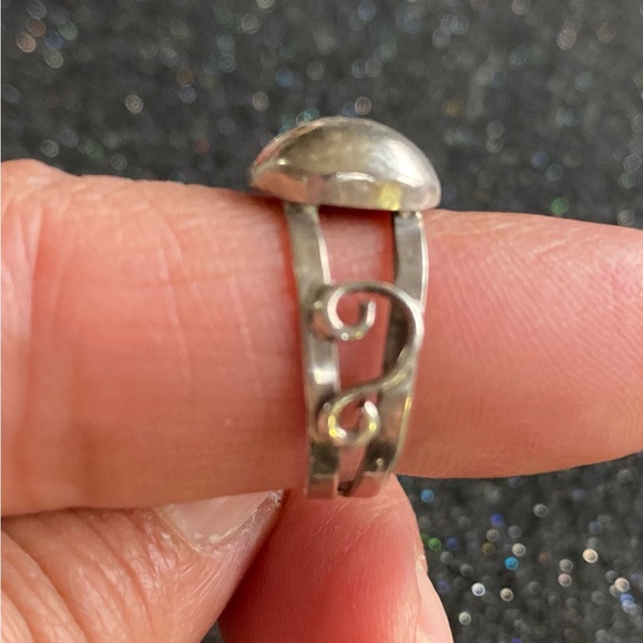 Vintage Sterling silver earrings and ring set Sterling simple Statement - Picture 9 of 11